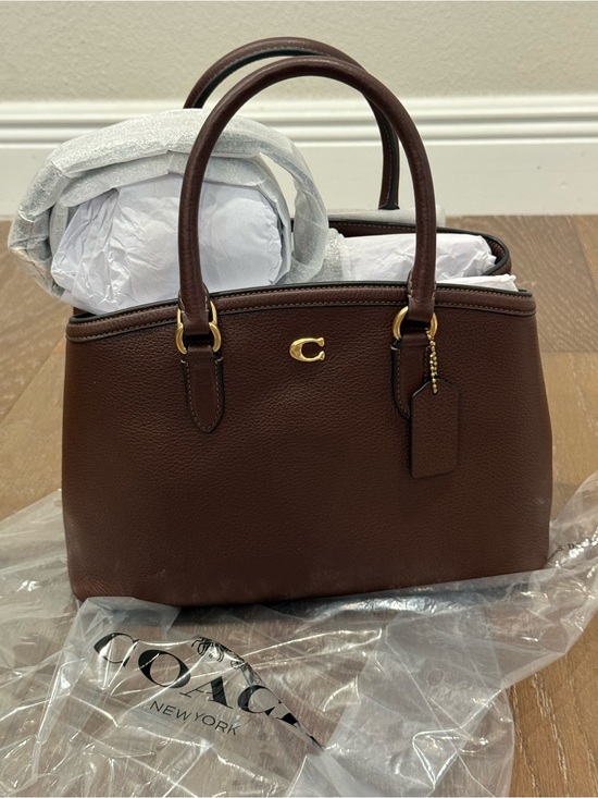 Coach Handbags - Coach Brown Pebbled Leather Satchel or Crossbody Bag Brass